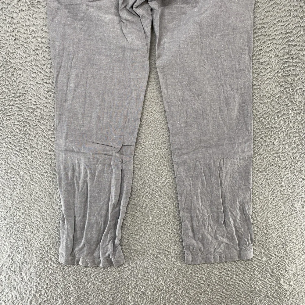 Banana Republic Kentfield Pants Mens 33x30 Linen Cotton Gray Taper Chino Summer‎